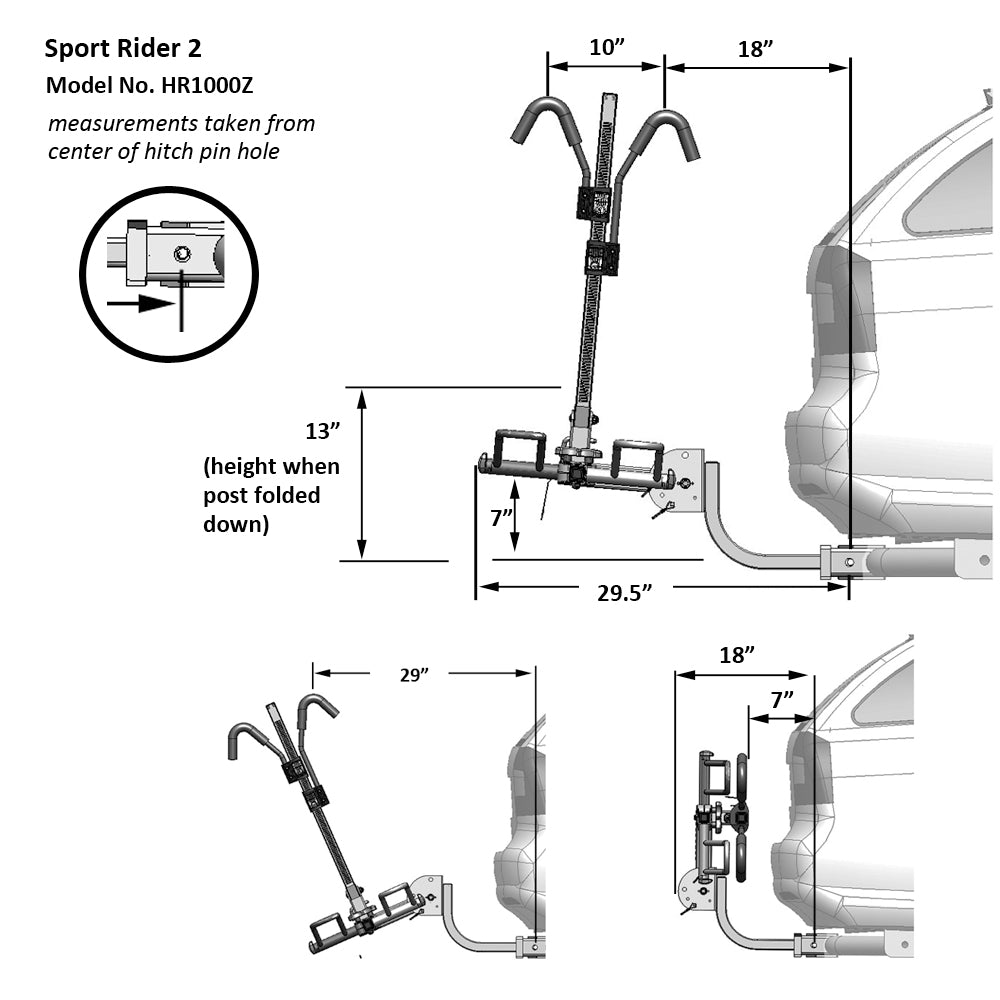 Hollywood Sports Rider - 2 1-1/4 & 2'' Bike Platform Style